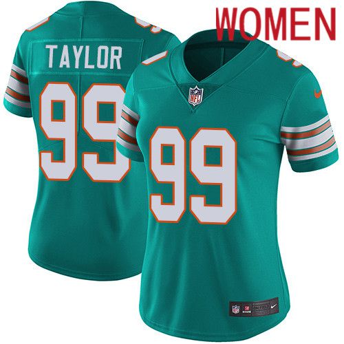 Women Miami Dolphins #99 Jason Taylor Nike Green Vapor Limited Alternate NFL Jersey